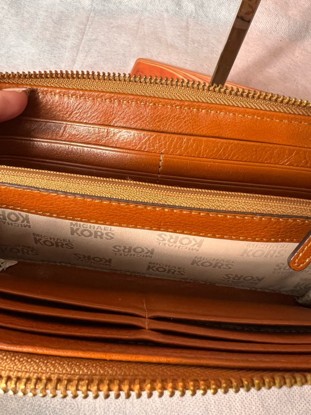 Michael Kors Jet Set Monogram Continental Long Zippy Wallet canvas leather trim - Picture 11 of 17